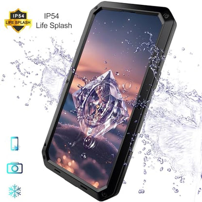 Compatiable with iPhone 17 Case,360 Full Body Protective Cover Heavy Duty Shockproof [Tough Armour] Aluminum Alloy Metal Case with Silicone Built-in Screen Protector - Black - color: Black