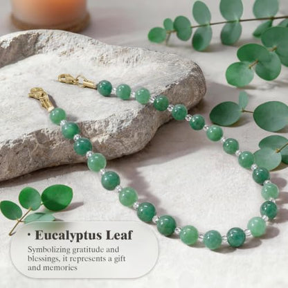 SURPHY Natural Stone Phone Charm, Beaded Phone Wrist Strap with Tether Tab - color: Aventurine Green