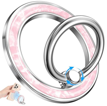 Magnetic Phone Ring Holder, Cute Cell Phone Grip, Pink Conch - color: Pink Conch