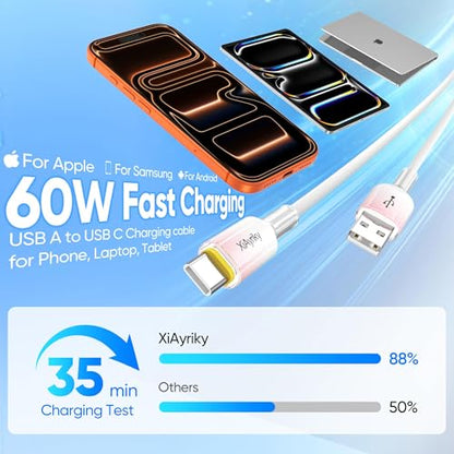 USB C to USB C Cable 6FT 5-Pack, 60W Fast Charging, 480Mbps Data - color: Pink, size: 6Feet