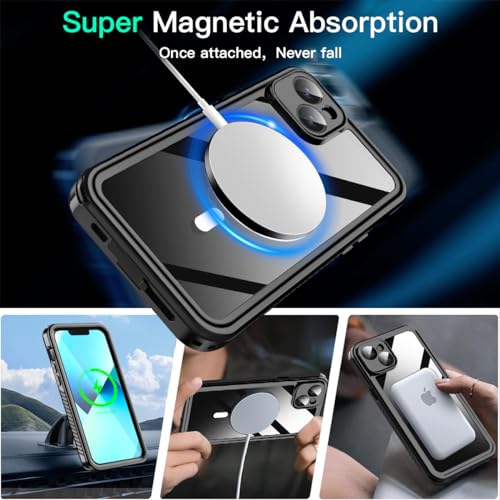 AICase iPhone 13 Case Waterproof with MagSafe Clear Snowproof,Dustproof and Shockproof,IP68 Certified Full Body 360 Protection Fully Sealed Underwater Cover for iPhone 13 6.1" - color: iphone 13 Waterproof Case