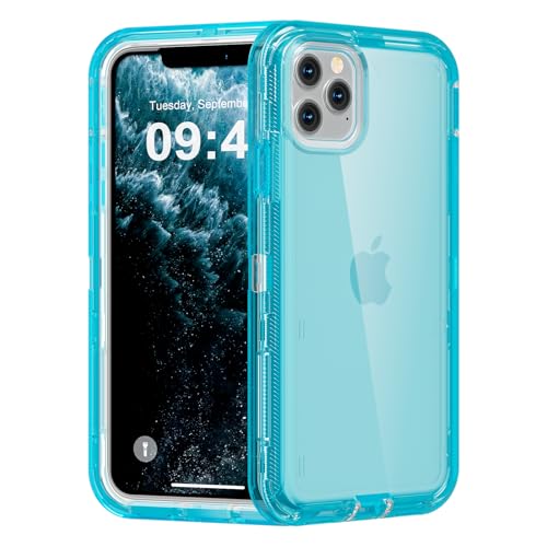 Follaroma for iPhone 11 Pro Max Case, 6.5 inch, Crystal Blue | Heavy Duty Shockproof Protection Phone Cases, Anti-Drop, Military Grade Dual Layer Transparent Rugged Protective Cover - color: Blue, size: iPhone 11 Pro Max 6.5‘’