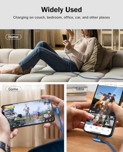 Right Angle iPhone Charger [Apple MFi Certified] iPhone Cable 10 FT, 2 Pack - color: Blue, size: 10FT