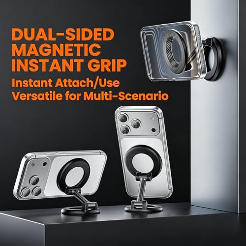 Dual-Sided Magnetic 360° Rotation Phone Holder Mount for Car, Gym, Desk