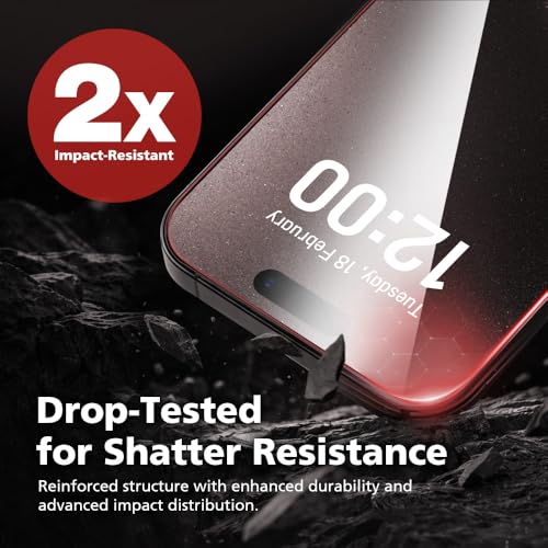2-Pack for iPhone 17 Red Light Converter Screen Protector, Quantum Dot Technology Converts Blue Light to Red Light for Better Sleep & Eye Comfort, 9H Tempered Glass with Easy-Install Frame (iPhone 17)