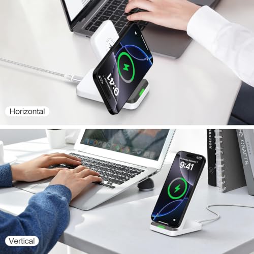for Google Pixel 11 10 9 8 Pro XL 10a, Wireless Charger Phone Stand Station - color: Bright White, style: wireless charger with adapter