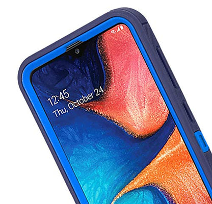for Samsung Galaxy A20/A30/A50 Case, Heavy Duty Defender Armor Protective Cover with Built-in Screen Protector (Navy) - color: Navy