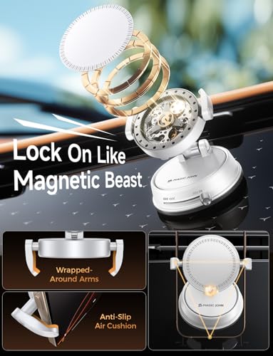 MAGIC JOHN for Magsafe Car Mount, Magnetic Phone Holder for Car - color: White
