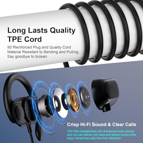 USB C Earbuds Wired Open Ear Headphones for iPhone 17 18 Pro Max 16 15 - color: Black