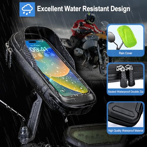 Waterproof Motorcycle Phone Mount Rearview Mirror Phone Holder