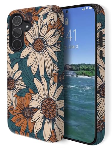 Compatible for Samsung Galaxy S24 FE 5G Case,Double Layer Shockproof Protection Heavy Duty Phone Cover,Floral Daisy - color: Floral Daisy, size: S24 FE