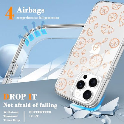 IAIYOXI Clear Case for iPhone 16 Pro, [Crystal Clear Military-Grade Drop Protection], Non-Yellowing, Slim Lightweight Transparent TPU Bumper Phone Case Cover Design - Line Lemon - color: Line Lemon, size: iPhone 16 Pro