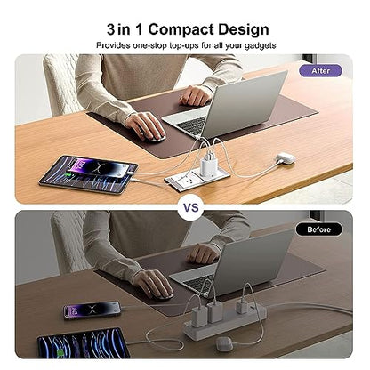 3 USB A Ports Charger Block,5 Pack YTFCYIKBG Cell Phone wall Chargers - color: Ivory
