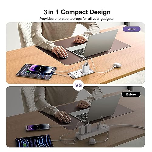 3 USB A Ports Charger Block,YTFCYIKBG Cell Phone wall Chargers,USB Cube - color: Matte White