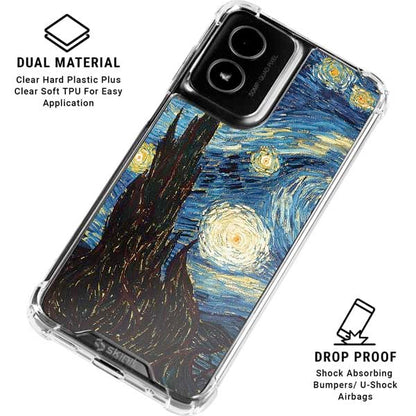 Skinit Clear Phone Case Compatible with Moto G Power 5G (2024) - Officially Licensed Van Gogh - The Starry Night by Van Gogh Design