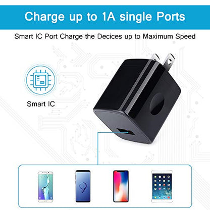 USB Charger Block,5V 1A Power Adapter Fast Charging Cube Box USB A Plug - color: Black