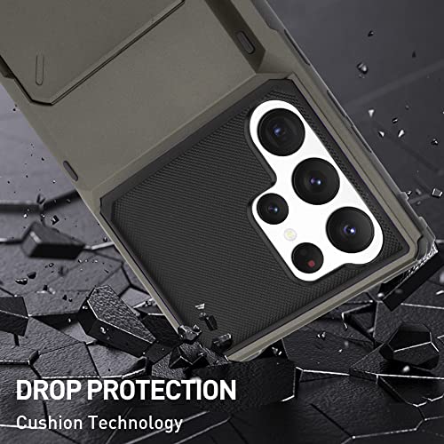 Wallet Case for Samsung Galaxy S23 Ultra Case with 4-Card Holder - color: Gray, size: Samsung Galaxy S23 Ultra