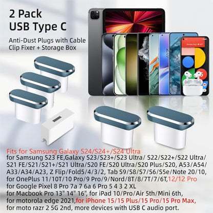 USB C Dust Plugs 5 Pack Anti Dust Charging Port Cover for iPhone 18 Pro Max - color: Grey
