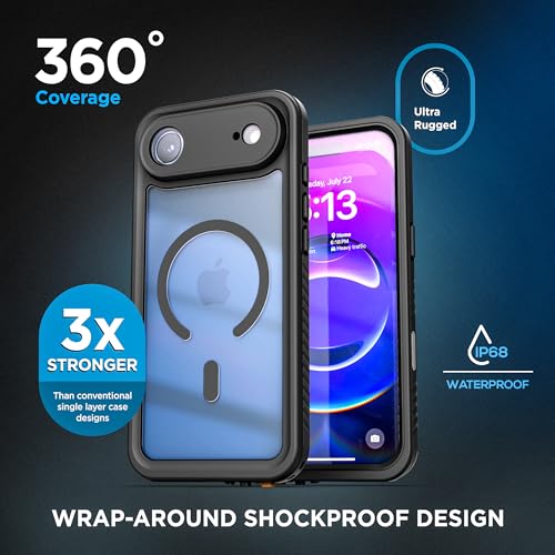 Encased Waterproof Case for iPhone Air with Belt Clip - IP-68 Full-Body Protection with Camera Control Button and Port Covers [Military Grade] (Compatible with MagSafe) - size: iPhone Air