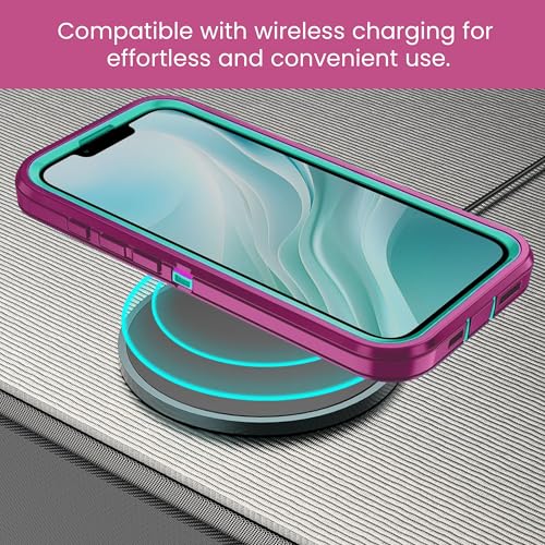 MXX Case for iPhone 16e & iPhone 17e, 3-Layer Heavy Duty Protective Cover, [Compatible with MagSafe] Shockproof Dustproof Drop Resistant Phone Case – Pink/Teal Blue - color: Deep Pink