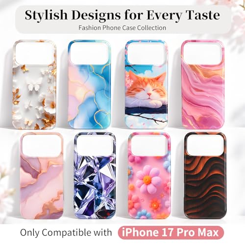 Case Compatible with iPhone 17 Pro Max, 2025 Anti-Yellow Ultra Transparent Soft TPU Phone Case, Shockproof Anti-Slip Slim Lightweight Full Coverage Protective (Marble Pattern 3) - color: Marble pattern 3