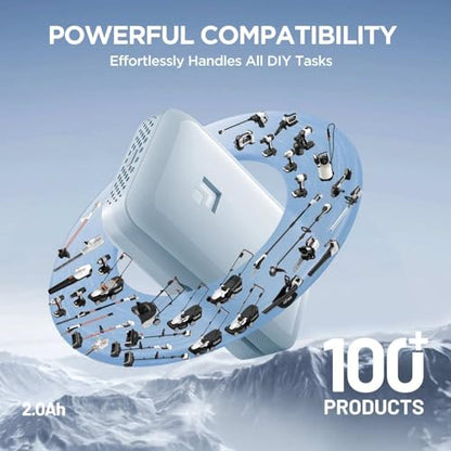 LiTHELi Portable 2000 mAh Lithium Batteries for All U20 Power Tools (Blue) - size: 2.0AH Blue 1-Pack