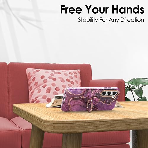 Phone Ring Grip Holder, 360° Rotation Cell Phone Grip Stand, Finger Ring Stand, Metal Finger Ring Grip Kickstand Compatible with iPhone 17 Pro Max 16 15 14 13 12 Magsafe Accessories, Purple - color: Lavender Purple