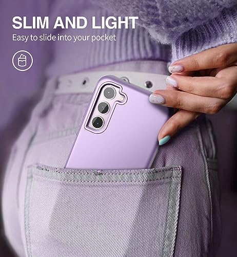 SURITCH for Samsung Galaxy S23 Plus Case, [Built-in Screen Protector] [Dual-Layer Protection ] Full Protection Shockproof Rugged Bumper Phone Cover for Samsung S23 Plus 6.6 Inch - Pure Purple - color: Pure Purple
