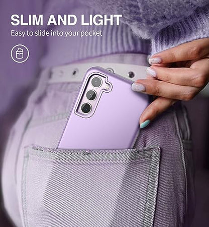 SURITCH for Samsung Galaxy S23 Plus Case, [Built-in Screen Protector] [Dual-Layer Protection ] Full Protection Shockproof Rugged Bumper Phone Cover for Samsung S23 Plus 6.6 Inch - Pure Purple - color: Pure Purple