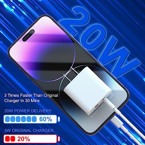 4 Pack i Phone 17 16 15 14 USB C Charger Block, 20W Dual Port QC + PD 3.0 - size: 4 Pack