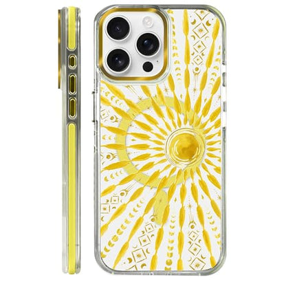 VisEnt Clear Case for iPhone 15 ProMax, Magnetic Phone Case, Transparent Slim Cover, Military Grade Protection, Shockproof, Anti-Yellowing, Scratch Resistant, Folk Gold Sun - color: Folk Gold Sun, size: Iphone 15 Pro Max