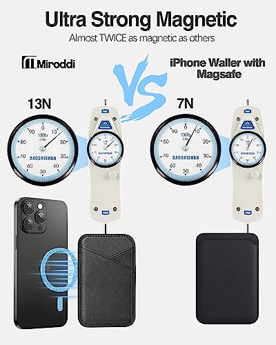 Miroddi for MagSafe Wallet, Ultra-Thin Magnetic Wallet with 2 Card Slots | RFID Blocking, No More Falling, Strongest Magnetic Card Holder for iPhone 17/16/15/14/13/12 Series & Pixel 10 Series, Black - color: Black