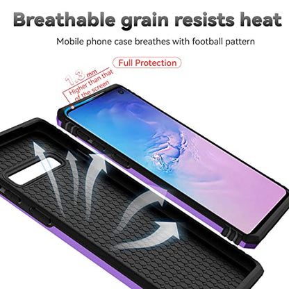 for Samsung Galaxy S10 Plus Case with Camera Lens Cover HD Screen Protector, Military-Grade Drop Tested Magnetic Ring Holder Kickstand Protective Phone Case for Samsung Galaxy S10+ Plus (Purple) - color: Purple with camera cover Military-Grade 2nd gen