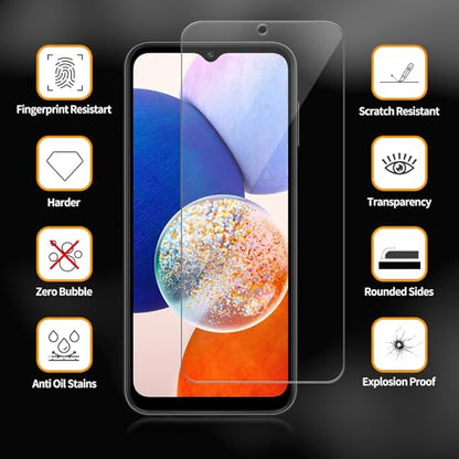 3 Pack for Samsung Galaxy A14 5G Tempered Glass Screen Protector - size: Galaxy A14 5G