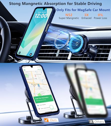 for Samsung Galaxy A16 5G Case with 2X Screen Protector, Magnetic Military Grade Shockproof Case Translucent Back Slim Rugged Bumper Cover for Galaxy A16 5G Phone Case-6.7 inch, Blue - color: Blue