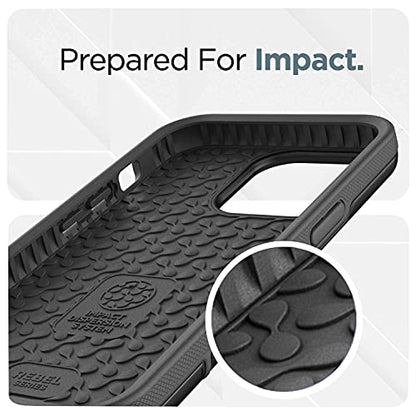 Encased Rebel Designed for iPhone 13 PRO Belt Clip Case (2021) Protective Shockproof Case with Holster (Black) - color: Black, size: iPhone 13 Pro