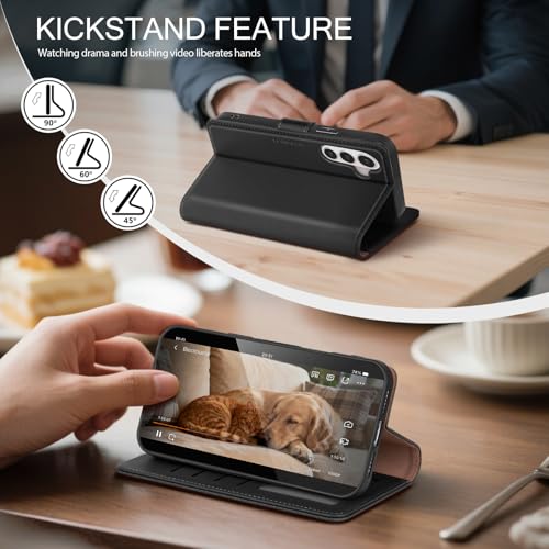 Compatible with Samsung Galaxy S26 Plus Case Wallet with Card Holder [4 Card Slot] Women Men,RFID Blocking PU Leather Phone Case Flip Protector Cover Credit Card Slot Kickstand,Black - color: Black, size: Samsung Galaxy S26 Plus - 6.7"