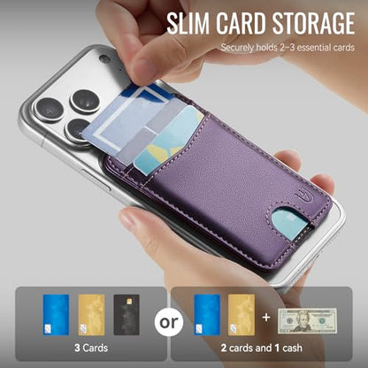 for Magsafe Wallet Magnetic Card Holder RFID Blocking, Purple - color: Purple