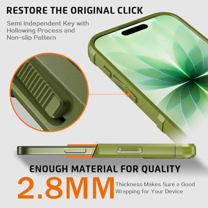 Rugged Shield Case for iPhone 17 (6.3"), 8ft Military Drop Proof, Wear Resistant Tactical Cover, Army Green - color: Army Green, size: iPhone 17