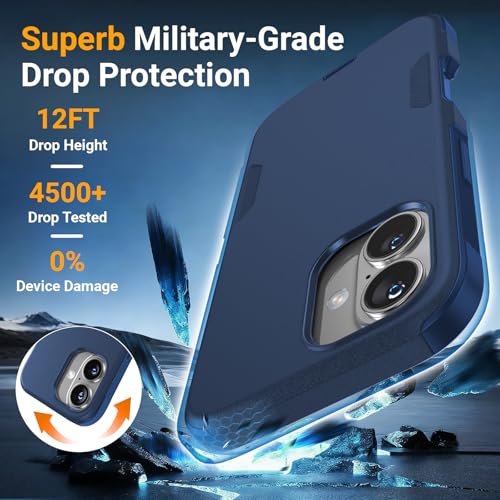 jaroco Magnetic for iPhone 16 Case Heavy Duty Rugged Dual-Layer Blue - color: Blue, size: iPhone 16