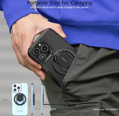 Doflyesky Magnetic Phone Ring Holder with Magsafe, Double Adjustable Gym Finger Ring Grip, Removable Phone Grip, for iPhone, iPad and Smartphones, Compatible with Magnetic Car Mount (Colorful) - color: colorful