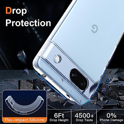 Silicone Clear for Google Pixel 7A Case, Ultra Thin with Comfort Grip | Soft Slim-Fit TPU Pixel 7A Phone Cover,Non-Slip,Shockproof Protection,Scrath-Resistant - size: Pixel 7a case