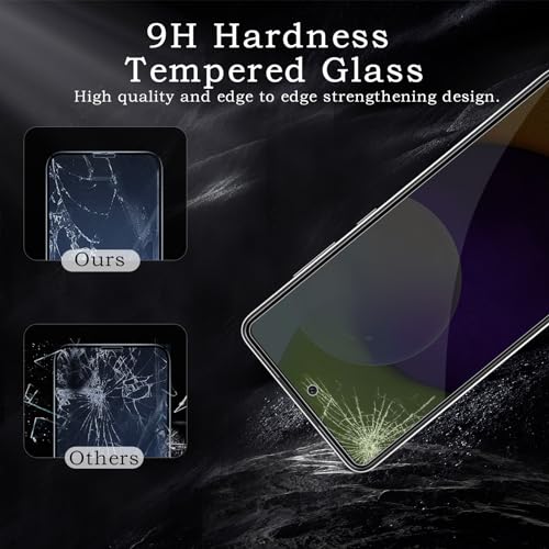 Privacy Screen Protector for Samsung Galaxy A52/A51/A53 5G, Shatterproof Tempered Glass Accessories, Anti Spy Tempered Glass Film, Case Friendly Ultra Resistant 9H Hardness Anti-Glare HD Black -3 Pack