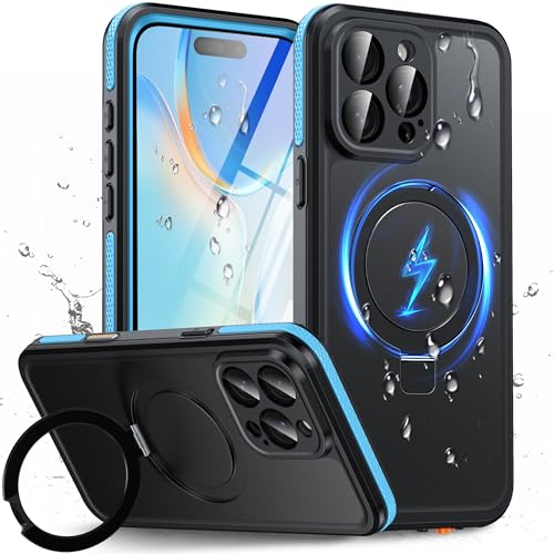 Oterkin Magnetic Stand for iPhone 16 Pro Case Waterproof IP68, Blue - color: Blue, size: iPhone 16 Pro 6.3''