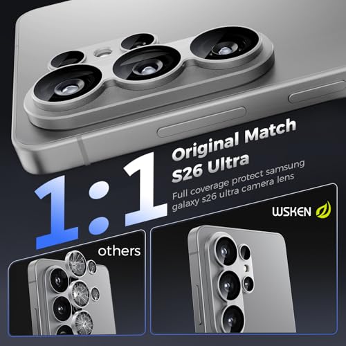 WSKEN for Samsung Galaxy S26 Ultra Camera Lens Protector - Full Coverage - color: Silver