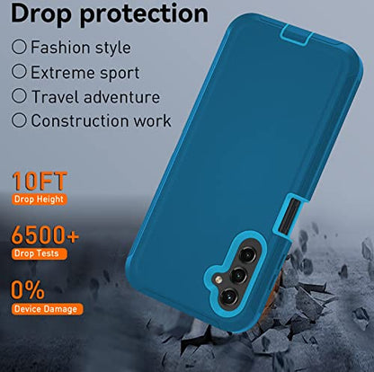 for Samsung Galaxy A14 5G case,A14 5G Heavy Duty case,[Military Grade Protective ][Shockproof] [Dropproof] [Dust-Proof], Compatible with Galaxy A14 5G (Lake Blue) - color: Lake Blue