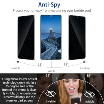 for Samsung Galaxy S21 Ultra Privacy Screen Protector, Anti-Spy Flexible TPU Film for S21 Ultra [2 Packs], Support Fingerprint Unlock, Positioning Tool, Full Coverage, Case Friendly, Self-healing, Compatible with S21 Ultra 5G (6.8 Inch) - size: Samsung Ga