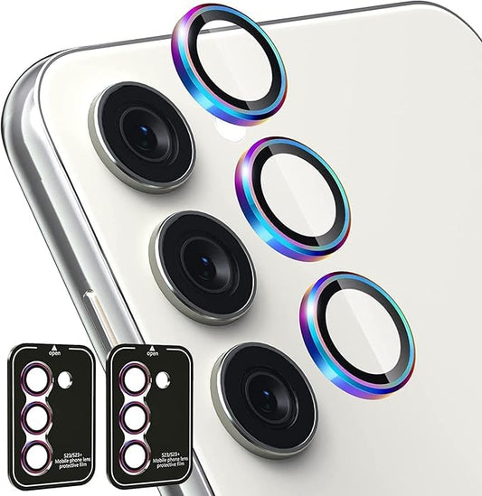 [2 Pack Camera Lens Protectors for Galaxy S26 Plus,Scratch-Resistant HD Clarity Ultra Thin Tempered Glass Camera Cover with Aluminum Edging,Individual Metal Lens Cover,Colorful - color: Colorful