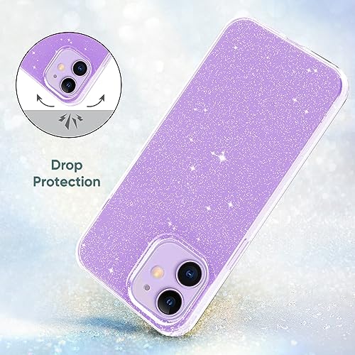 JJGoo Crystal Glitter Designed for iPhone 12 Case/for iPhone 12 Pro Case for Women, Sparkle Bling Shockproof Protective Thin Slim Case (6.1”) 2020, Clear Glitter - color: Bling