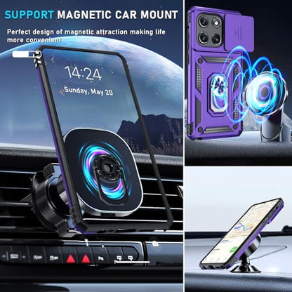 for Moto G Stylus 5G 2026/2025 Case Built in Slide Camera Cover - color: Purple, size: Moto G Stylus 5G 2026/2025